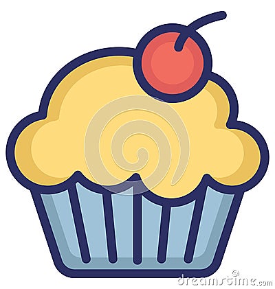 Muffin Isolated Vector icon that can be easily modified or edit Vector Illustration