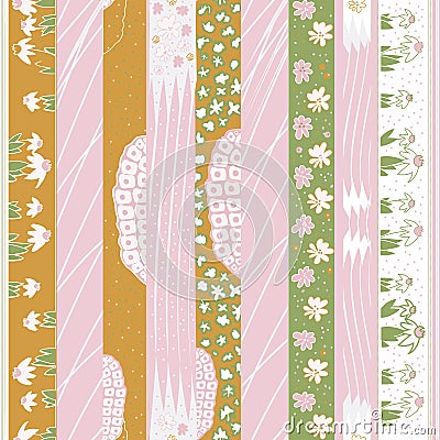 Beautiful seamless pattern in washi paper style Vector Illustration