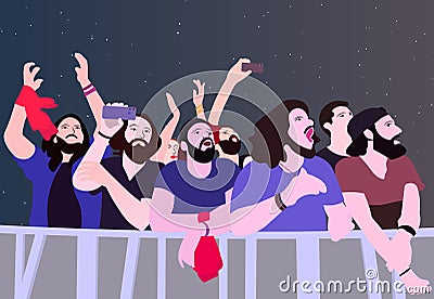 Illustration of people partying in color Vector Illustration