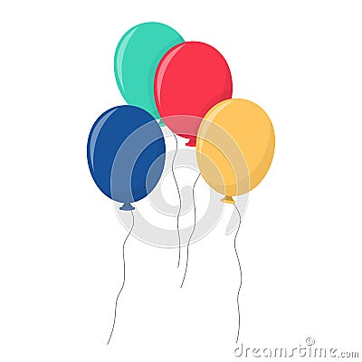 Birthday party ballons vector design illustration isolated on white background Vector Illustration
