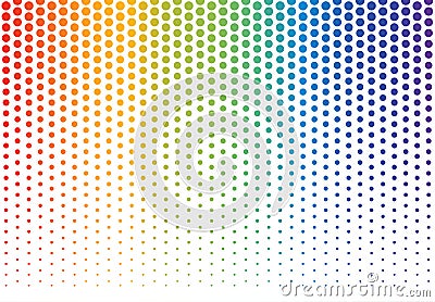 Rainbow polka dots background Cartoon Illustration