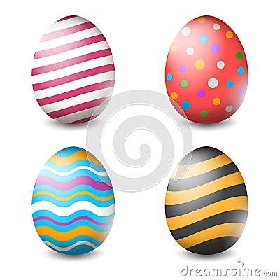 Vector illustration of Easter eggs collection on a white background - Vector Vector Illustration