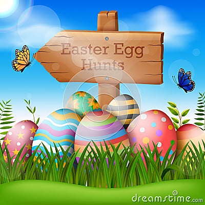 Vector Illustration of Happy Easter Holiday Vector Illustration