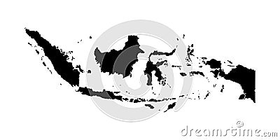 Vector isolated illustration icon with simplified map of Republic of Indonesia Vector Illustration