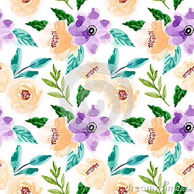 Sweet floral watercolor pattern Stock Photo