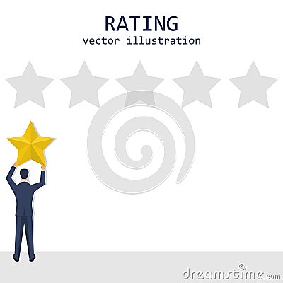 Businessman rating stars vector design illustration Vector Illustration