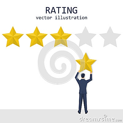 Businessman rating stars vector design illustration Vector Illustration