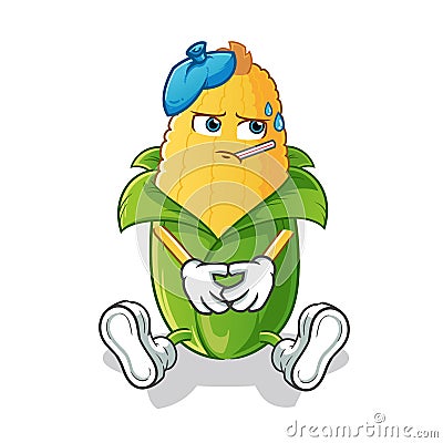 Corn sick mascot vector cartoon illustration Vector Illustration