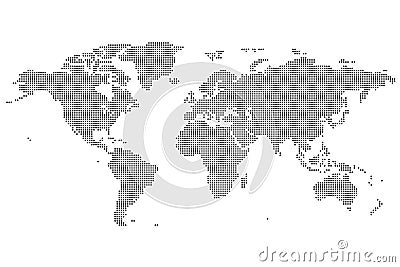 Dots black World Map Vector Vector Illustration