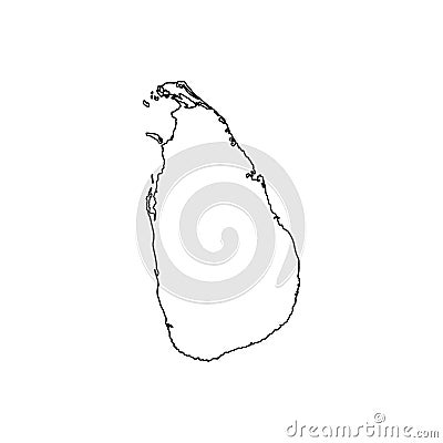 Vector isolated illustration icon with simplified map of Democratic Socialist Republic of Sri Lanka. Vector Illustration