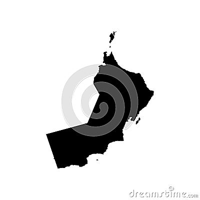 Vector isolated illustration icon with simplified map of Sultanate of Oman. Vector Illustration