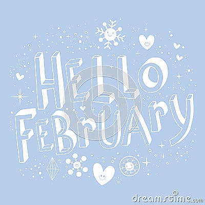 Hello February Vector Illustration