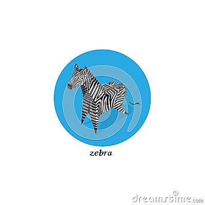 Vector Paper box animal,Zebra Vector Illustration