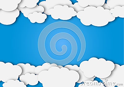 Abstract White Clouds in Blue Sky Background Stock Photo