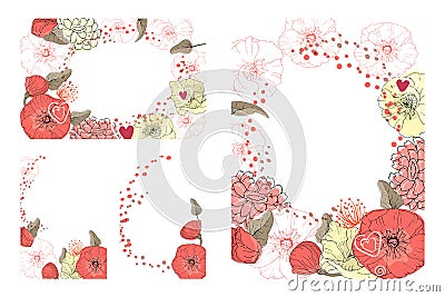 Art floral greeting card. Vector Illustration