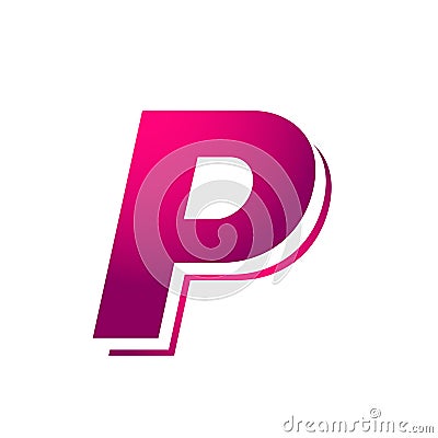 PayPal online bank logo button icon in pink vector with modern gradient design illustrations on white background Cartoon Illustration