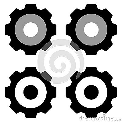 Gears icon isolated group in white background Stock Photo