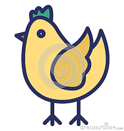 Chicken, cock Isolated Vector icon which can easily modify or edit Stock Photo