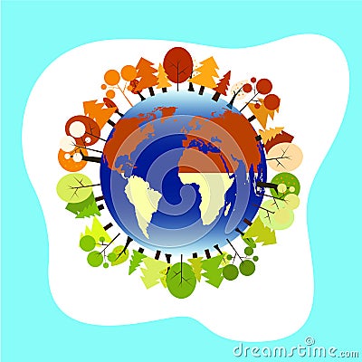 Globe illustration for earth Cartoon Illustration