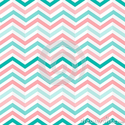 Vector Interlacing Green, Pink and White Zigzag Stripes Pattern Stock Photo