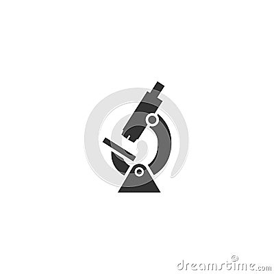 Microscope black isolated vector icon. Vector Illustration