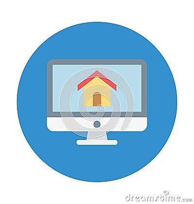 Property Website Color Isolated Vector Icon which can easily modify or edit Property Website Color Isolated Vector Icon which can Vector Illustration