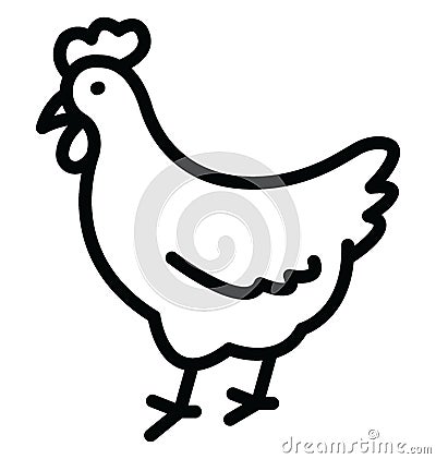 Chicken Isolated Vector Icon which can easily modify or edit Vector Illustration