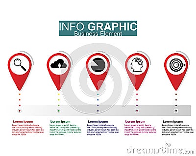 Businees infographic illustration vector design, templates, element, timelines. Work layout or process to marketing present. Vector Illustration