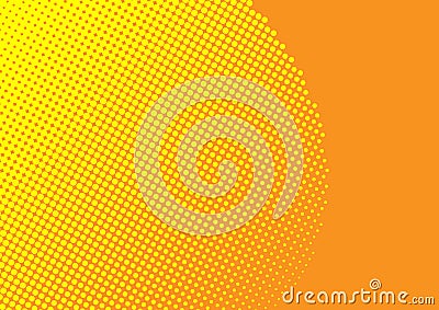 Yellow Halftone Dots Pattern in Orange Background Stock Photo