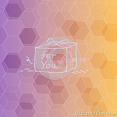 Polygon background and Gift Box Vector Illustration