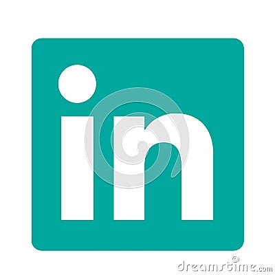 LinkedIn social media original logo icon logo vector element on white background Cartoon Illustration