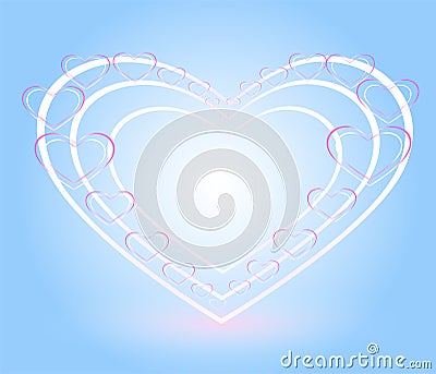 `Heart wave,A small heart shape, arranged together into a big heart shape.vector illustration.` Stock Photo