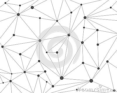 Abstract polygonal technology network background with connecting dots Vector Illustration