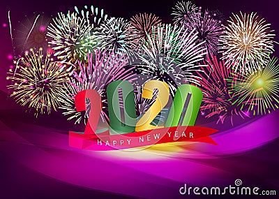 Happy New Year 2020, merry christmas. Happy Chinese New Year 2020 year of the rat Vector Illustration