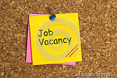 Job vacancy sticky Stock Photo