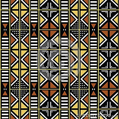 African Print fabric, Ethnic bologan design, Ethnic and tribal motifs geometric elements. Vector texture, mud clothes pattern text Stock Photo