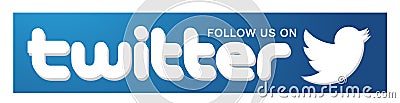 Follow us on Twitter logo icon bird vector element on white background Cartoon Illustration