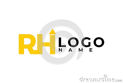 Letter RH Logo Design Vector Illustration