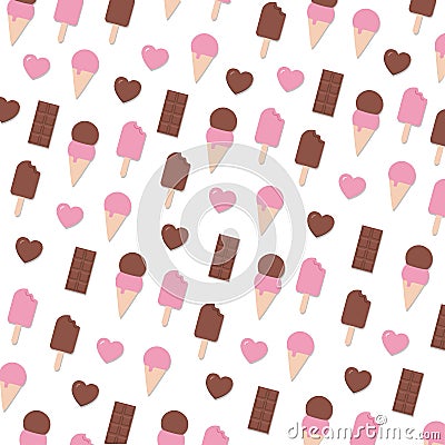 Fancy Valentine Day Seamless Pattern Vector Illustration