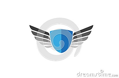 Creative Shield Wings Logo Design Vector Symbol Illustration Vector Illustration