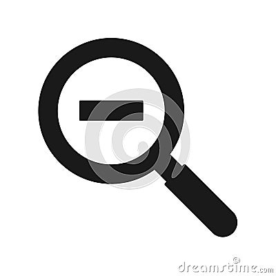 Magnifying glass and minus sign icon Vector Illustration