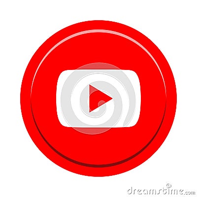 Youtube social media icon button Vector Illustration