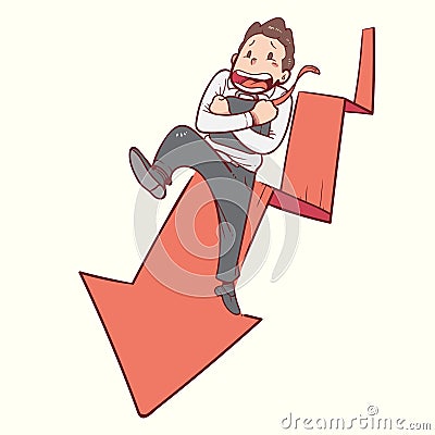 Illustration of business loss Vector Illustration