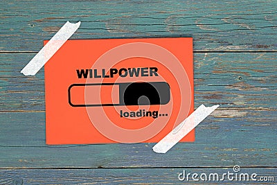 Willpower loading on paper Stock Photo