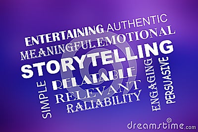 Storytelling word cloud Stock Photo