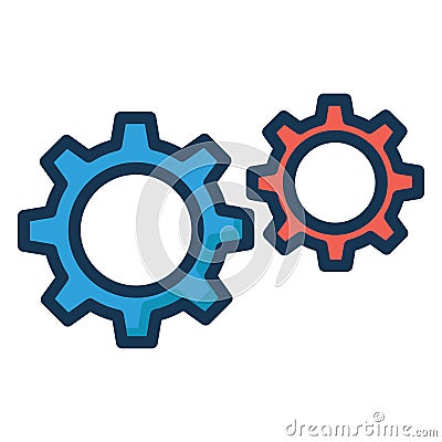 Cogs Isolated Vector Icon easily editable Stock Photo