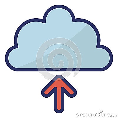 Cloud Upload Isolated Isolated Vector Icon easily editable easily editable Vector Illustration