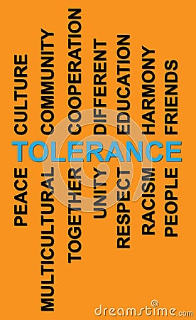 Tolerance word cloud Stock Photo