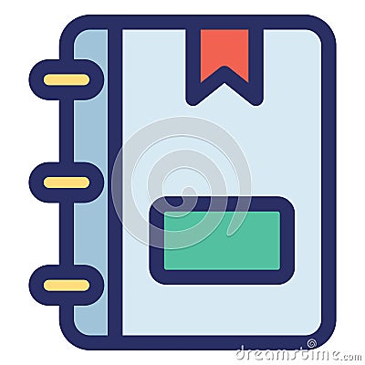 Phone Directory Isolated Vector Icon which can easily modify or edit Vector Illustration