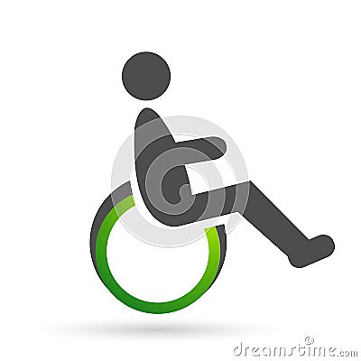 Disabled care logo health clinic home icon logo Cartoon Illustration